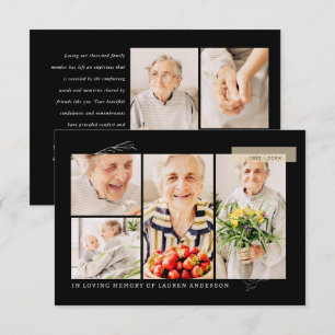 Gedenkteken Eenvoudig Modern 7 Foto Grid Gebed Bedankkaart