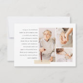 Gedenkteken Eenvoudig Modern 7 Foto Grid Gebed Bedankkaart (Achterkant)