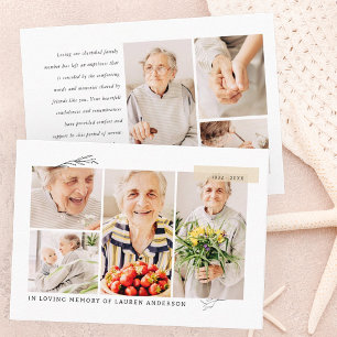 Gedenkteken Eenvoudig Modern 7 Foto Grid Gebed Visitekaartje