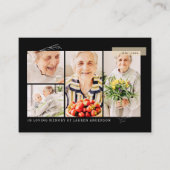 Gedenkteken Eenvoudig Modern 7 Fotorooster Dank u Visitekaartje (Voorkant)