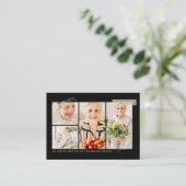 Gedenkteken Eenvoudig Modern 7 Fotorooster Dank u Visitekaartje (Staand voorkant)