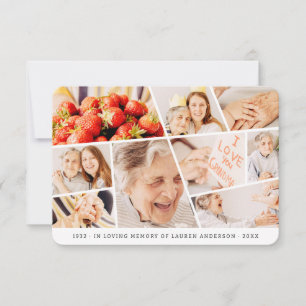 Gedenkteken Eenvoudig Modern 9 foto's Gebed Bedankkaart