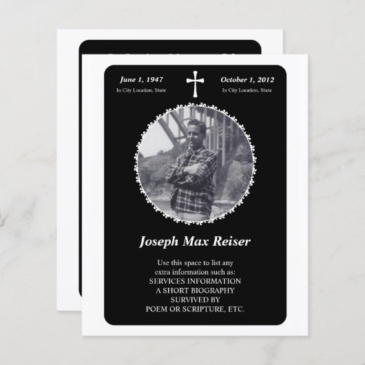 gedenkteken elegante kruis (Voorkant / Achterkant)