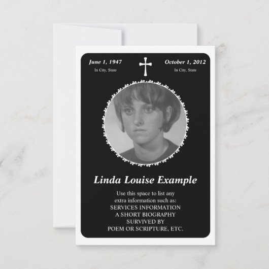 gedenkteken : elegante kruis kaart (Voorkant)