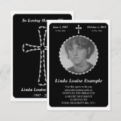 gedenkteken : elegante kruis kaart (Voorkant / Achterkant)