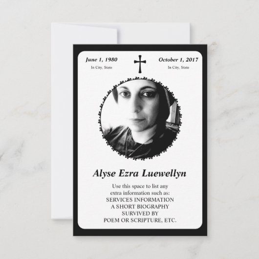 gedenkteken . elegante kruis kaart (Voorkant)