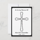 gedenkteken . elegante kruis kaart (Achterkant)