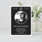 gedenkteken : elegante ster van david kaart (Staand voorkant)