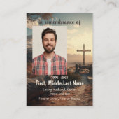 Gedenkteken Fotogebed Christelijk Cross Mountain Visitekaartje (Achterkant)