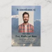 Gedenkteken Fotogebed Christelijke Hemelse Hemel Visitekaartje (Achterkant)