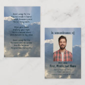 Gedenkteken Fotogebed Christelijke Hemelse Hemel Visitekaartje (Voorkant / Achterkant)