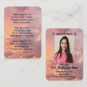 Gedenkteken Fotogebed Christelijke Hemelse Hemel Visitekaartje (Voorkant / Achterkant)