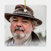 Gedenkteken Gepersonaliseerde Kerstversiering voor Keramisch Ornament (Achterkant)