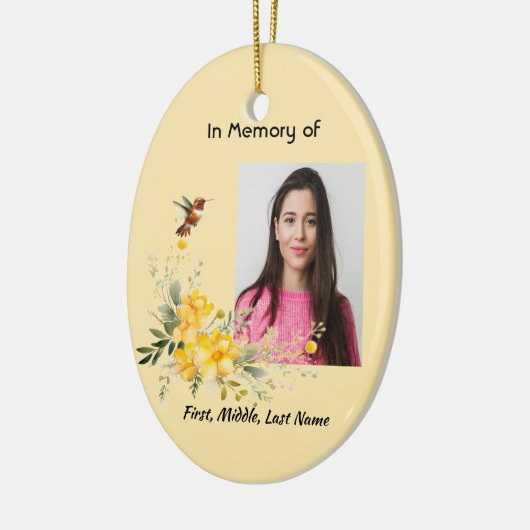 Gedenkteken Hummingbird Yellow Roses Keramisch Ornament (Links)