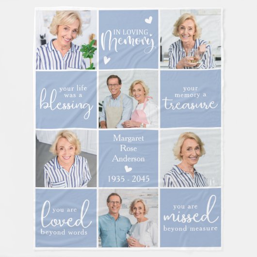 Gedenkteken IN LIEFDEVOL GEHEUGEN Custom 6 Multi P Fleece Deken (Voorkant)