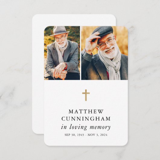 Gedenkteken in liefdevolle herinnering Modern eenv Bedankkaart (Voorkant / Achterkant)