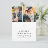 Gedenkteken in liefdevolle herinnering Modern eenv Bedankkaart (Staand voorkant)