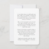 Gedenkteken in liefdevolle herinnering Modern eenv Bedankkaart (Achterkant)