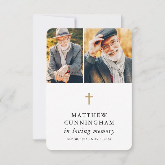 Gedenkteken in liefdevolle herinnering Modern eenv Bedankkaart (Voorkant)