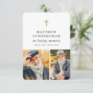 Gedenkteken in liefdevolle herinnering Modern eenv Bedankkaart