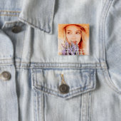 Gedenkteken in liefdevolle herinnering Moderne har Vierkante Button 5,1 Cm (In situ)