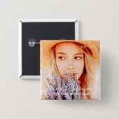 Gedenkteken in liefdevolle herinnering Moderne har Vierkante Button 5,1 Cm (Voorkant /achterkant)