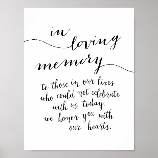 Gedenkteken in liefdevolle herinnering, rouw, Zwar Poster (Voorkant)