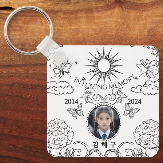 Gedenkteken, in liefdevolle herinnering, sleutelhanger (Voorkant)