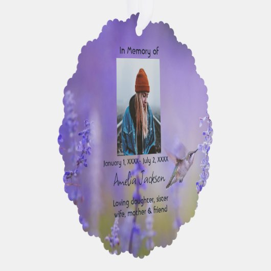 Gedenkteken Kaart Hummingbird Lavendel Flowers (Rechts)