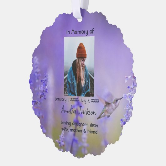 Gedenkteken Kaart Hummingbird Lavendel Flowers (Links)