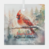 Gedenkteken kardinaal glas ornament (Voorkant)