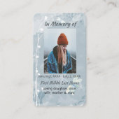 Gedenkteken Keepsake Dragonfly White Flower Visitekaartje (Voorkant)