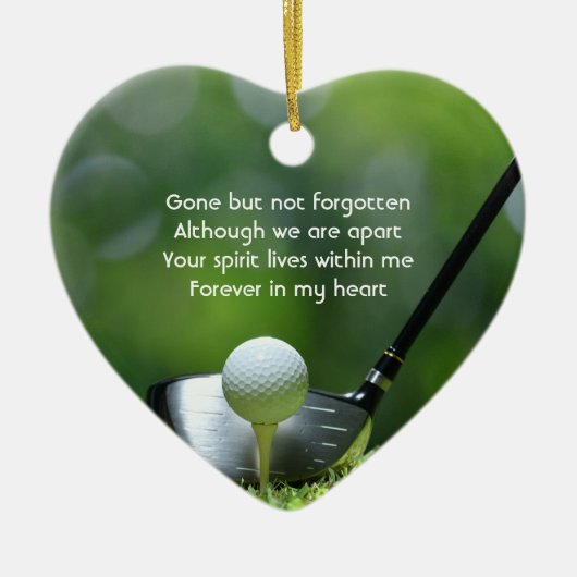 Gedenkteken Keepsake Golfer Golfing Custom Keramisch Ornament (Voorkant)