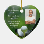 Gedenkteken Keepsake Golfer Golfing Custom Keramisch Ornament (Achterkant)
