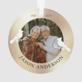 Gedenkteken Keepsake Kardinaal Bird Faux Gold Foto Ornament (achterkant)