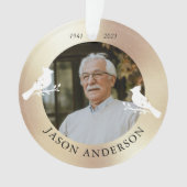 Gedenkteken Keepsake Kardinaal Bird Faux Gold Foto Ornament (voorkant)