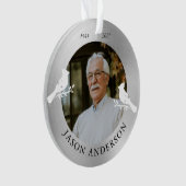 Gedenkteken Keepsake Kardinaal Bird Faux Zilveren  Ornament (voorkant)