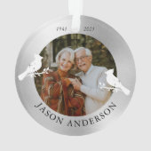 Gedenkteken Keepsake Kardinaal Bird Faux Zilveren  Ornament (achterkant)