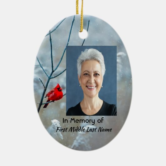 Gedenkteken Keepsake Kardinaal Red Bird Keramisch Ornament (Achterkant)