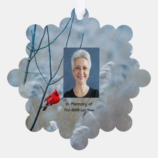 Gedenkteken Keepsake Kardinaal Red Bird Ornament Kaart (Achterkant)