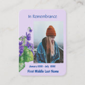 Gedenkteken Keepsake Memorial Wild Violet Flower Visitekaartje (Voorkant)