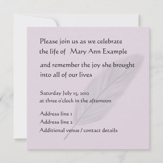  gedenkteken / levende begrafenis (doezelaar) kaart (Achterkant)