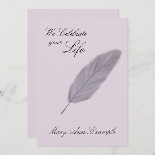 gedenkteken / levende begrafenis (Feather) Kaart (Voorkant / Achterkant)