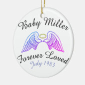 Gedenkteken Ornament Angel Wings Halo Baby' achter (Links)