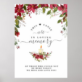 Gedenkteken Poinsettia Kaars In Liefdevolle Herinn Poster