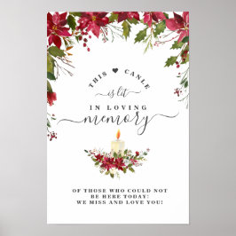 Gedenkteken Poinsettia Kaars In Liefdevolle Herinn Poster