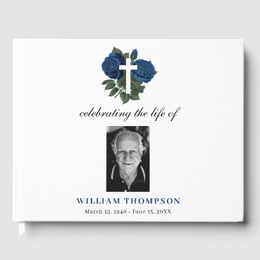 Gedenkteken ter ere van het leven van de fotobegra gastenboek (Voorkant)