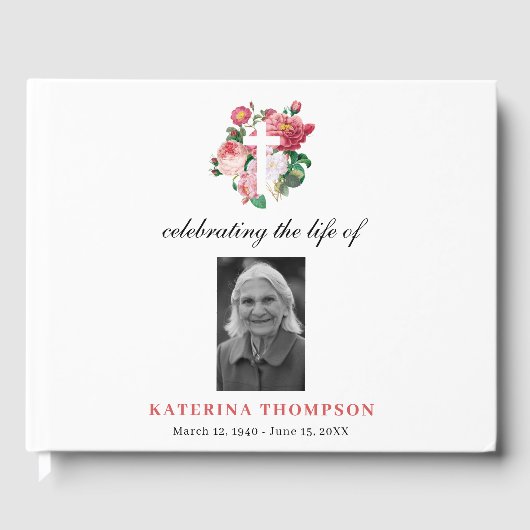 Gedenkteken ter ere van het leven van foto begrafe gastenboek (Voorkant)