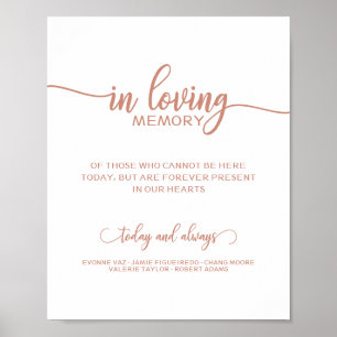Gedenkteken 'Ter liefdevolle herinnering' met name Poster