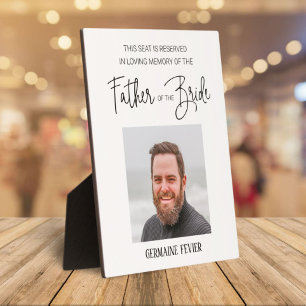 Gedenkteken Vader van de bruid Foto Save A Seat We Fotoplaat